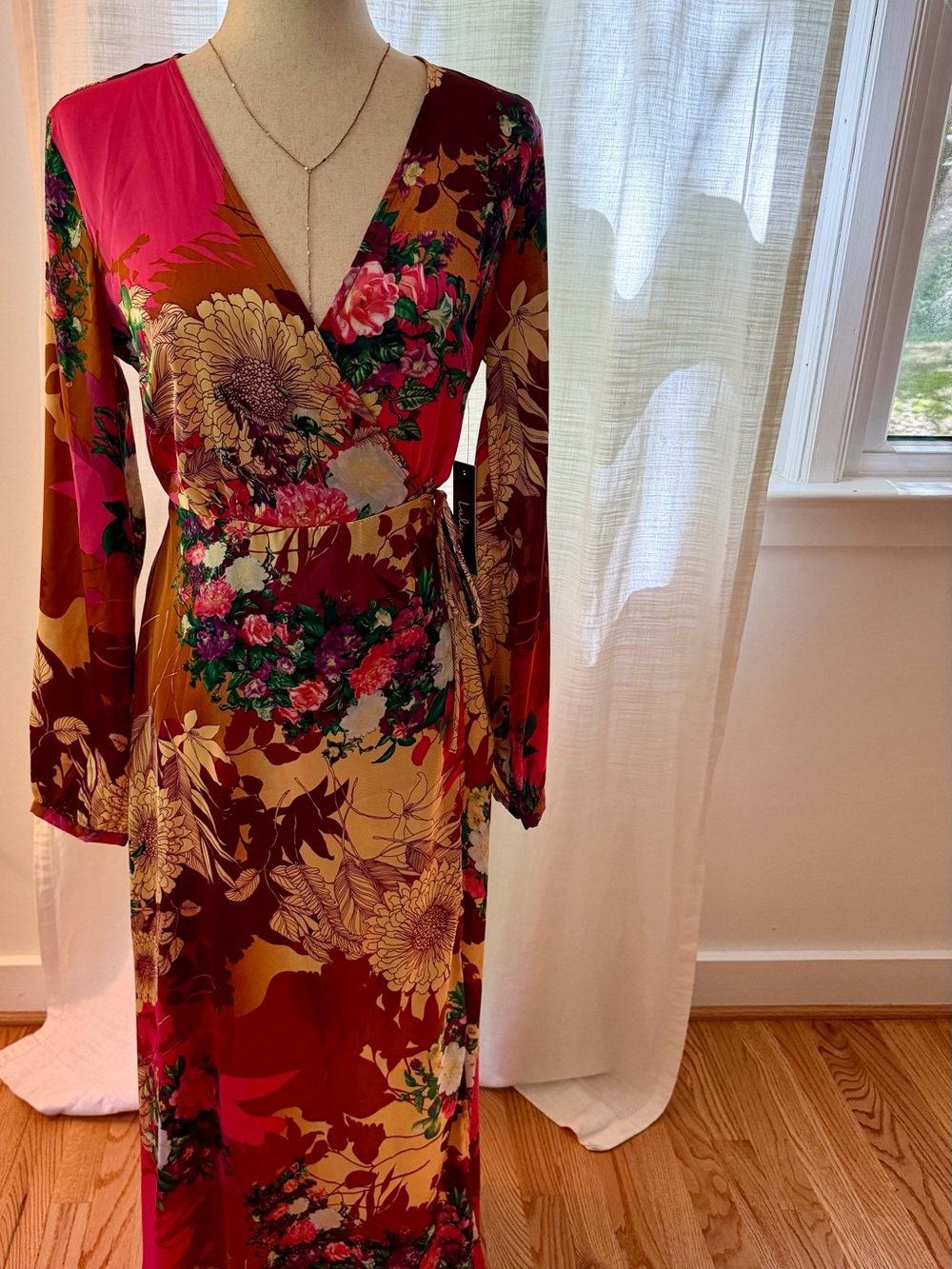 Lulu's Floral Wrap Maxi Dress